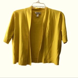 Dress Barn Yellow Short Sleeve Cardigan